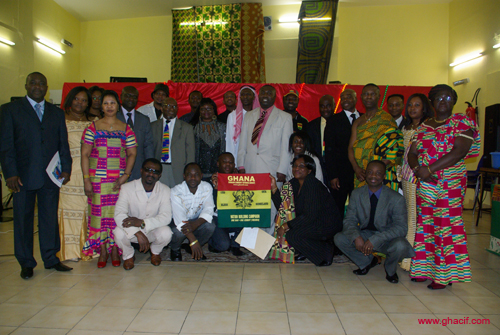 Michael Osei-Mensah, Ghacif president (middle in white), and special guests